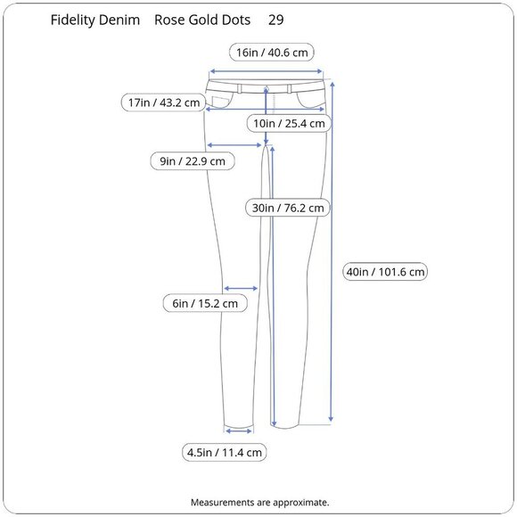 Fidelity Denim Belvedere Mid Rise Skinny Jean Rose Gold Dots 29 FLAWED Belt Loop - Picture 14 of 15